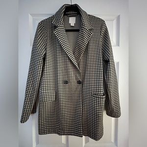 H&M black and tan houndstooth blazer